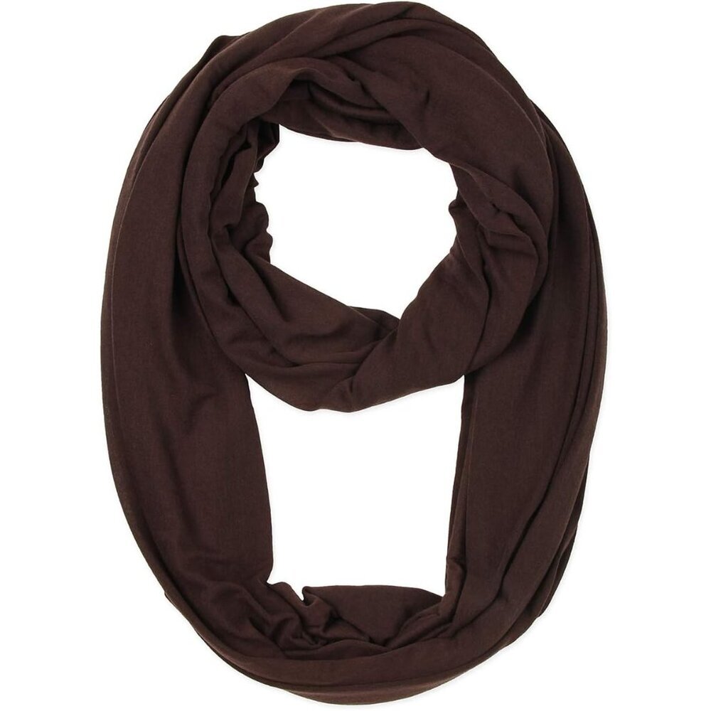 Black Soft Girl Women Infinity Wrap Scarf Stretchy Jersey Knit Sleep Head Circle